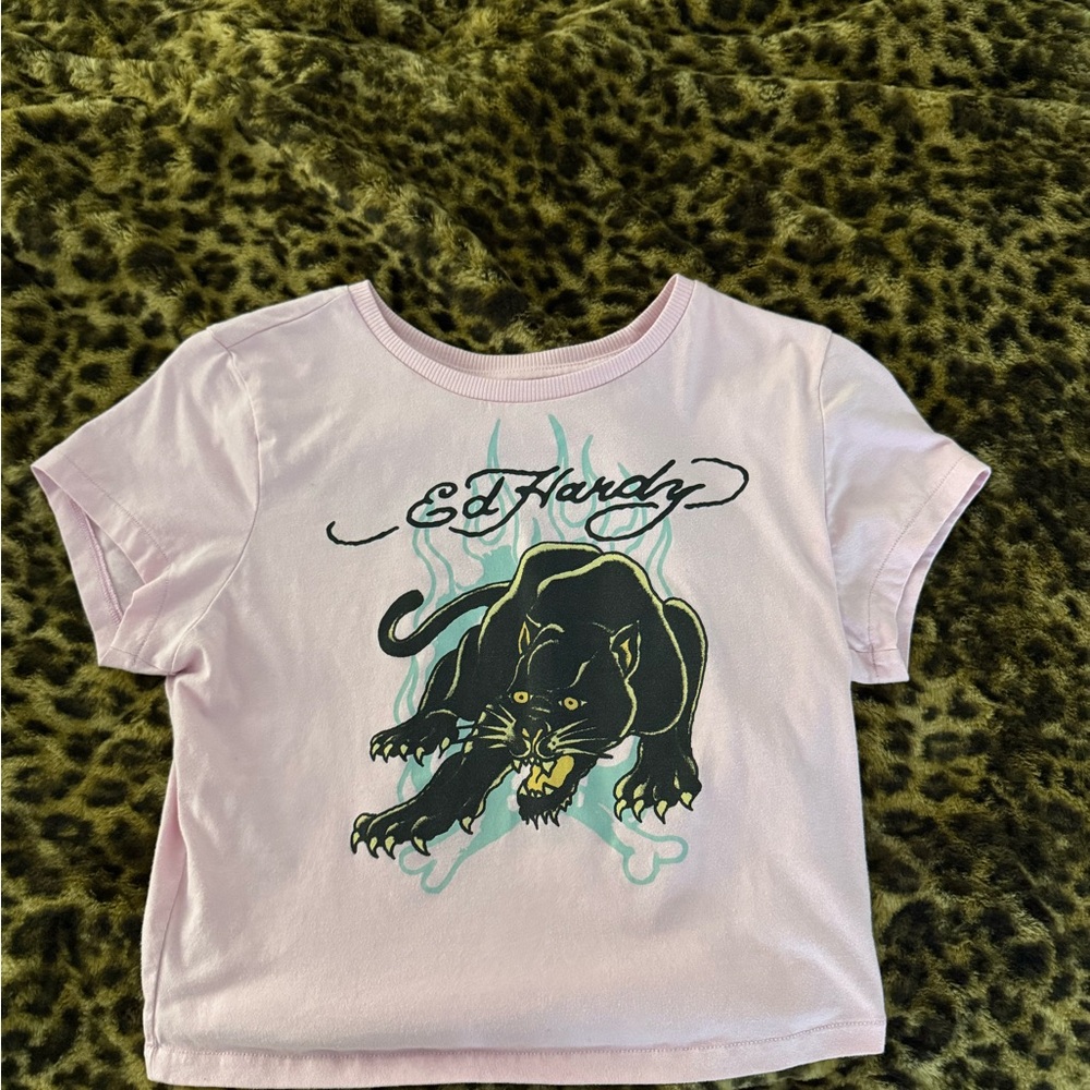 Ed Hardy Pink Graphic T-Shirt